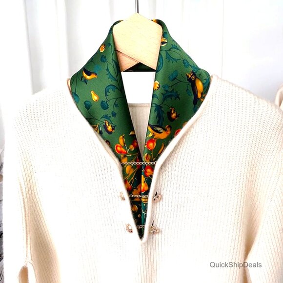 100% Mulberry Silk Square Scarf 25.6" Versatile Hair Neck Wrap - Picture 5 of 7